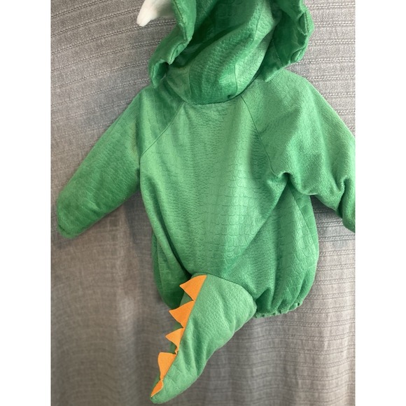Triceratops Dinosaur Play Halloween Costume 12/18m Green One Piece - Picture 2 of 7